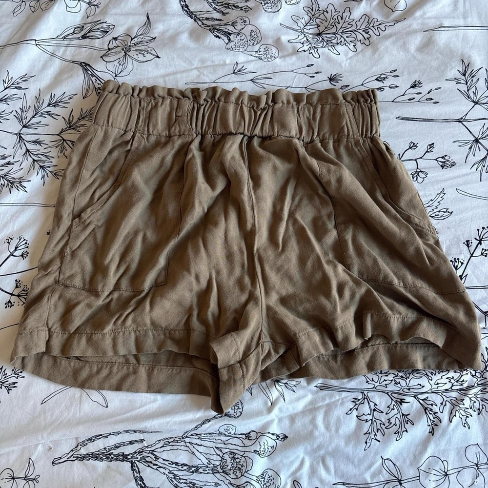 Brown Linen Beach Shorts